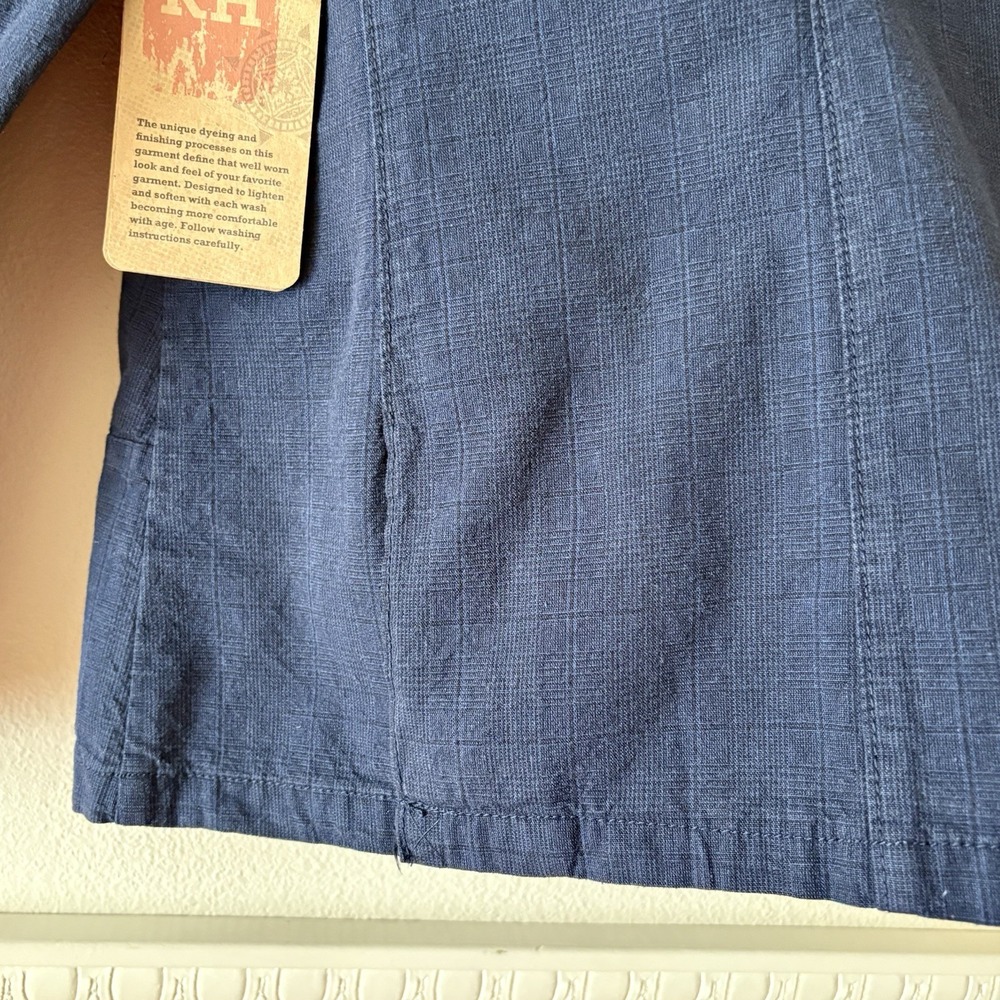 NEW Ruff Hewn 100% cotton casual blazer jacket in navy plaid - Picture 9 of 12